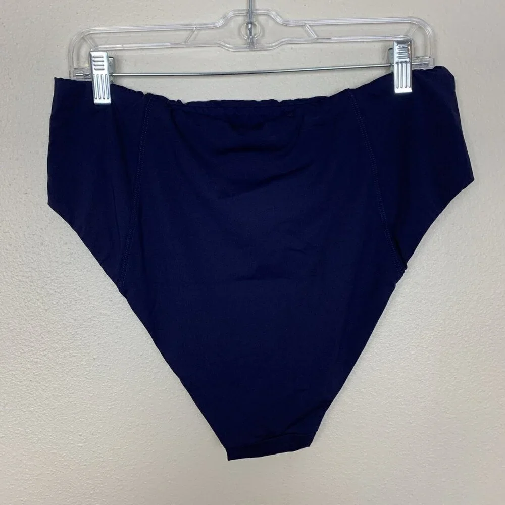 Andie Womens XXL NEW Swim Bikini High Waist Cheeky Bottom Navy Blue AB307